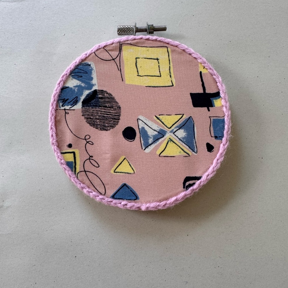 *HANDMADE* Custom Hand Stitched Glass Hoop Decor - Picture 4 of 4